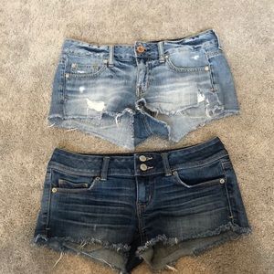 2 pairs of denim shorts